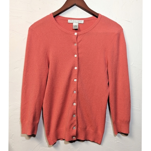 Trina Turk Sweaters - Trina Turk Orange Cardigan Sweater Size Medium